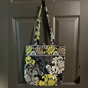 Vera Bradley Black and Yellow Floral Tote